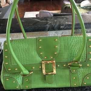 Michael Kors green apple croc handbag